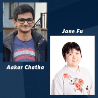 Headshots of Aakar and Jane, undergraduate award winners for the CIC Awards in Chemistry